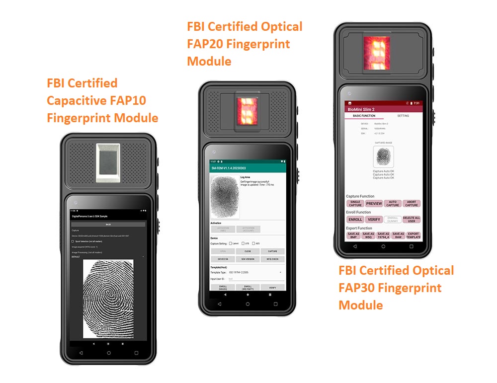 Портативный биометрический терминал Android
