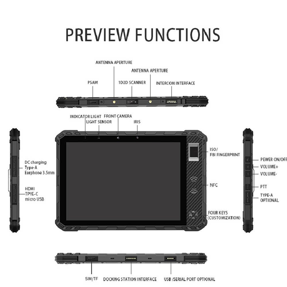 Биометрический планшет IP68 на базе Android